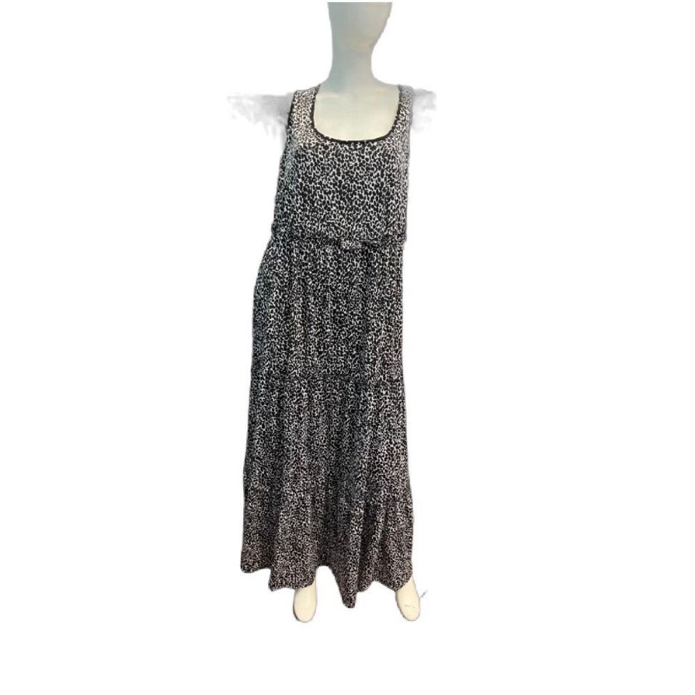 NY Collection Animal Print Tiered Sleeveless Maxi Dress Women’s Plus Size 3X NEW - Picture 2 of 7